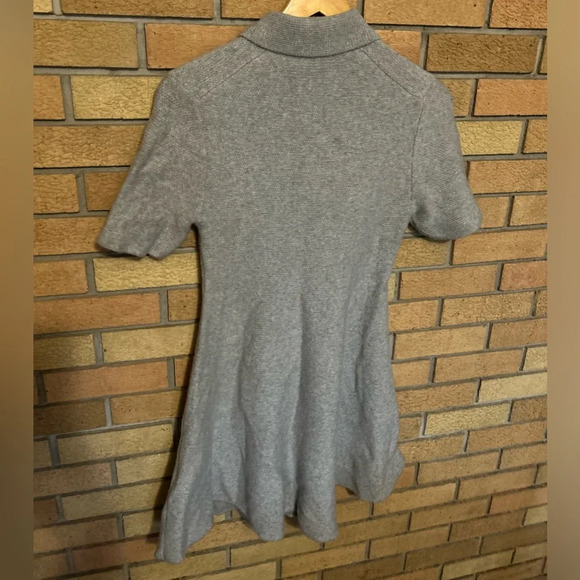 Babydoll Polo Dress in Felted Wool-Cashmere Gray Light Heathered Gray Size Small - Picture 5 of 8